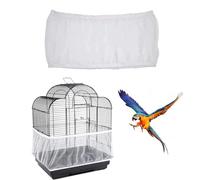 DreamAug Bird Cage Cover, Stretchy Suitable for 150cm-200cm, Budgie Cage Cover, Bird Cage Seed Catcher, White