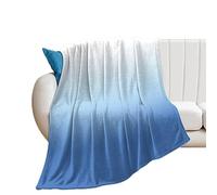 DreamAutumn Blue Gradients Color Throw Blanket - Warm Comfy Super Soft & Plush Flannel Throws for Bed Couch Sofa Office - Lightweight Cozy Fuzzy Blankets for Kids Women Men 30x40in
