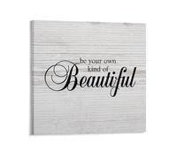 DreamAutumn Positive Quotes Canvas Print Pictures Artwork Decoration Be Your Own Kind Of Beautiful Canvas Wall Art Ready To Hang Paintings For Living Room Bedroom Office Christmas Gifts - 12x12in