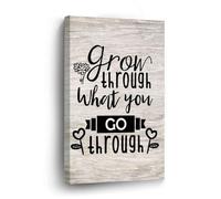 DreamAutumn Positive Quotes Canvas Print Pictures Artwork Decoration Grow through What You Go through Canvas Wall Art Ready To Hang Paintings For Living Room Bedroom Office Christmas Gifts - 8x12in