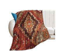 DreamAutumn Thicken Throw Blankets Turkish Style Pattern Print Flannel Fleece Blankets for Bed Couch Sofa Chair, Microfiber Warm Cozy Fuzzy Plush Super Soft Blanket for Hot Sleepers 70x80in