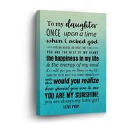 DreamAutumn To My Daughter Canvas Wall Art 12x16in Inspirational Sayings Canvas Pictures Artwork Posters Ready to Hang Modern Wall Paintings for Bedroom Living Room Kitchen New Home Decor