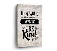 DreamAutumn Wall Art Canvas 16x24in,In A World Where You Can Be Anything Be Kind Canvas Wall Art Typography Home Office Wall Decor Prints Artwork for Bed Dining Room Modern Paintings on Prints