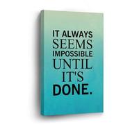 DreamAutumn Wall Art Canvas 16x24in,It Always Seems Impossible until It's Done. Canvas Wall Art Typography Home Office Wall Decor Prints Artwork for Bed Dining Room Modern Paintings on Prints