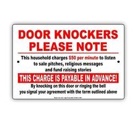 Dreamawsl 8 x 12 inch Tin Sign Vintage - Door Knockers Please Note This Household 50$ Per Minute to Listen Wall Decor Sign - Metal Decorative Sign bar Street Sign Road Sign