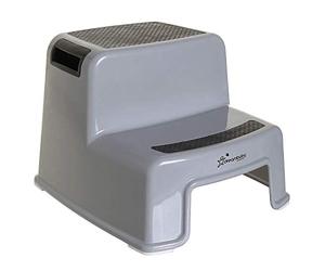 Dreambaby 2-Up Double Step Stool for Kids - Toddler Step Stool for Bathroom & Toilet Training - Non-Slip 2 Step Stool, BPA Free, Holds Up to 90kg - Black