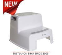 Dreambaby 2-Up Step Stool│Sturdy Design│Sure Grip Top│Multipurpose│White/Grey