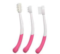 Dreambaby 3 Stage Baby Gum & Tooth Care Toothbrush - Soft & Gentle Rubber Bristles - Ergonomic Easy Grip Handle - for Young Gums & Developing Teeth - Pink - Model F324