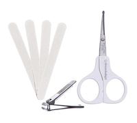 Dreambaby Baby Manicure Set - 6 piece Set in White. Includes Baby Scissors, Baby Nail Clippers and 4 Emory Boards