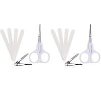 Dreambaby Baby Manicure Set - 6 piece Set in White. Includes Baby Scissors, Baby Nail Clippers and 4 Emory Boards (Pack of 2)
