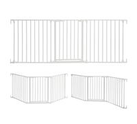 Dreambaby Discovery 3-Panel FLEX Configure Adapta Folding Child Safety Gate - Fits Opening from 74.5cm - 195cm wide and 74cm Tall - with Smart Stay Open Feature & One Way Stopper- White
