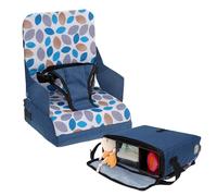 Dreambaby On-The-Go Kids Booster Seat - Portable High Chair with Handy Storage Compartments - Fits Most Dining Chairs - Lightweight, Compact, and Travel-Friendly -Navy Blue
