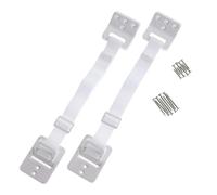 Dreambaby Hinged Anti-Tip Furniture Strap Wall Anchors - 2 Pack - White - Model F1428