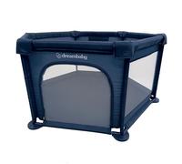 Dreambaby Large Explore Deluxe Fabric Playpen -Navy. Padded Sides, Easy Assembly, Play Pen for Baby and Toddler, Play Yard, Breathable Mesh Fabric, Zip Door