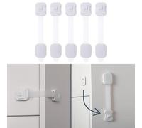 Dreambaby Cupboard Locks for Children, Child Locks for Kitchen Cupboards, Swivel Adjustable Strap Latches, Self Adhesive Cabinet Strap Locks, No Tools Needed, Baby Proofing Your Kitchen (5pk)