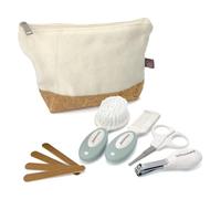 Dreambaby Neat & Tidy 9pc Wheatgrass Baby Grooming Kit - Eco-Friendly Baby Care Kit with Cotton & Cork Travel Bag - Soft Brush, Comb, Safety Scissors, Nail Clippers - Less Plastic Waste