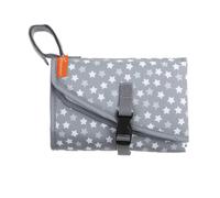 Dreambaby Portable Baby Changing Mat - Grey Stars. New Born Baby Essential, Travel Changing Mat, Nappy Changing Mat for Holidays. 2X Zipped Pockets. Lightweight Foldable Changing Mat 61 x 42cm