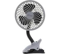 Dreambaby Pram Fan, Caged Stroller Fan for Babies - Adjustable Clip-On Fan - Portable and Convenient Cooling Solution for Strollers, Cribs, Table and Desk (Batteries not included) (Black)