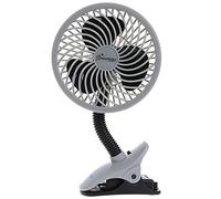 Dreambaby Pram Fan, Caged Stroller Fan for Babies - Adjustable Clip-On Fan - Portable and Convenient Cooling Solution for Strollers, Cribs, Table and Desk (Batteries not included) (Black)