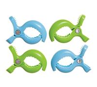 Dreambaby Strollerbuddy Baby Stroller Pram Clips - Strong & Wide Grip Hold Pegs - for Pushchairs blakets & Shades - 4 Pack -Blue/Green - Model F2219
