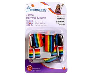 Dreambaby Toddlers Safety Walking Harness & Reins - with Anchor Straps for High Chair, Strollers, Buggy & Pram - Suitable for Ages 6 months to 4 years - Model G203