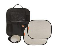 Dreambaby Travel Car Kit for Toddler/Child - 4 Piece Kit: Back-Seat Car Organiser, 2X Insta-Cling Car Sunshades, Ezy-View Mirror