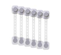 Dreambaby Twist 'N Lock Multi-Purpose Safety Latch Polybag Pack of 6 - White & Grey