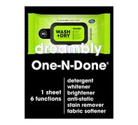 Dreambly Laundry Sheet, Organic, 6 in 1 Detergent, Whitener, Stain Remover, Brightener, Fabric Softener, Anti-Static, 40 Sheets (1 Pack)