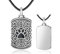 Dreamboat Dog Cat Cremation Urn Necklace 925 Sterling Silver Paw Print Keepsake Pendant Celtic Knot Memorial Jewelry Gifts for Women Men, Sterling Silver, No Gemstone