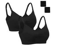 Dreamburn Maternity Nursing Bra Wireless Seamless Comfortable Breastfeeding Bras 4 Rows Adjust Hook with Removable Spill Prevention Pads Add Extenders