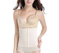 Dreamburn Waist Trainer Women Corset Shapewear 3 Rows Hook 4 Steel Boned No Roll Down After Pregnancy Body Shaper Tummy Control Girdle