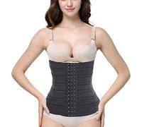 Dreamburn Womens Waist Trainer Corset 3 Rows Hook 4 Flexible Steel Boned Body Shaper Tummy Control Waist Cinchers Girdle Band Underwear