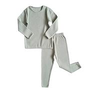 DreamBuy 20 Colours Baby -Toddler- Kids - Adult - Plain or Personalised Gifts - White, Brown Tracksuit Colours Ribbed Boys Pyjamas and Girls Pyjamas Customised Gifts (S, Sage)
