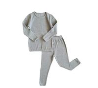 DreamBuy 20 Colours Baby -Toddler- Kids - Adult - Plain or Personalised Gifts - White, Brown Tracksuit Colours Ribbed Boys Pyjamas and Girls Pyjamas Customised Gifts (XL, Dove Grey)