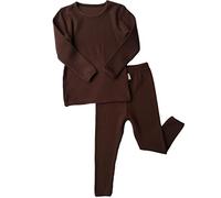 DreamBuy 20 Colours Baby -Toddler- Kids - Adult - Plain or Personalised Gifts - White, Brown Tracksuit Colours Ribbed Boys Pyjamas and Girls Pyjamas Customised Gifts (3-6 Months, Chocolate)