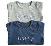 DreamBuy 20 Colours Baby -Toddler- Kids - Adult - Plain or Personalised Gifts - White, Brown Tracksuit Colours Ribbed Boys Pyjamas and Girls Pyjamas Customised Gifts (4-5 Years,Personalised Midnight)