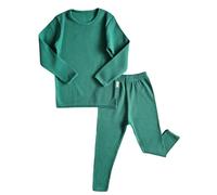 DreamBuy Baby -Toddler- Kids - Adult - Plain or Personalised Gifts - Christmas/Name/Safari Tracksuit Ribbed Boys Pyjamas and Girls Pyjamas Customised Gifts (XS, Forest Green)