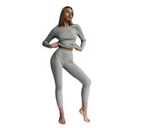 DreamBuy Personalised Anytext Women's Pyjamas Set Ladies Pyjamas Long Sleeve Cotton Sleepwear Pjs Loungewear Sets (UK, Alpha, M, Regular, Regular, Dove Grey)