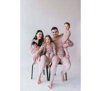 DreamBuy Plain or Personalised Unisex Ribbed Matching Loungewear Name Safari or Christmas Designs in Nude | Size: 14-16 DreamBuy Nude 14-16