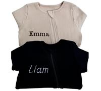 DreamBuy Zip Sleepsuit Personalised or Plain - Baby Gift, Personalised Gifts, Baby Clothes for Boys or Girls New Born Baby Essentials Customised