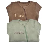 DreamBuy Zip Sleepsuit Personalised or Plain - Baby Gift, Personalised Gifts, Baby Clothes for Boys or Girls New Born Baby Essentials Customised