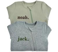 DreamBuy Zip Sleepsuit Personalised or Plain - Baby Gift, Personalised Gifts, Baby Clothes for Boys or Girls New Born Baby Essentials Customised