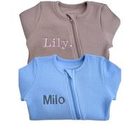 DreamBuy Zip Sleepsuit Personalised or Plain - Baby Gift, Personalised Gifts, Baby Clothes for Boys or Girls New Born Baby Essentials Customised