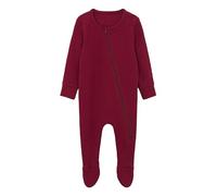 DreamBuy Zip Up Baby Sleepsuits Ribbed Cotton - Footed or Footless. Unisex Newborn Clothes Baby boys' clothing and Baby girl clothes (age, 2-3 Years, Claret Red)