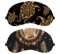 Dreamcatch Magic Feathers Hippie on Starry 2-Pack Light-Blocking Soft Breathable Eye Masks with Eye Patches and Sleep Masks