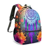 Dreamcatcher 16 Inch Backpack Full Print Fantasy Forest Magic Night Boho School Bag for Kids Students Adults (13)