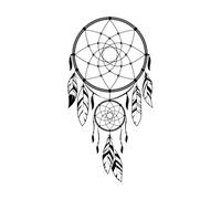 Dreamcatcher Amulet Wall Stickers 34x65.8cm Glass Stickers Black