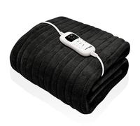 Dreamcatcher Black Heated Throw Electric Blanket, 160 x 120cm Heated Blanket Machine Washable Soft Fleece Electric Throw Overblanket with 9HR Timer and 9X Control Heat Settings