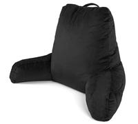 Dreamcatcher Black Reading Pillow, Large Shredded Memory Foam Cuddle Cushion with Backrest with Arms, Ideal for Back Support, Bed, Reading or Gaming Cushion, 3x Pockets and Washable Velvet Cover