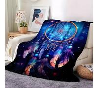 Dreamcatcher Blanket, Dreamy Starry Skies, Lightweight Washable Breathable Throws Blankets 40"x50", Single Size Fluffy Blanket Suitable for Kids Adults - All Seasons (101x128cm)